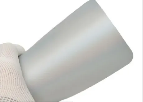 Muestra de película Matte Laser Silver, código TPU-4034M
